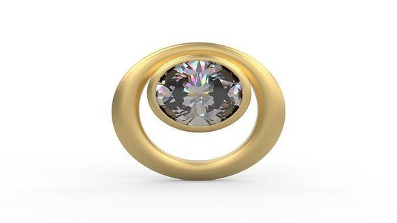 pingente 254 ouro joalheria prata imprimível diamante moda Casamento colar amar oval volta pingentes 3d print model - Mito3D
