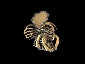 Anhänger 255 Gold Mode Ring Schönheit Diamant Hochzeit Juwel Schmuck 3d print model - Mito3D
