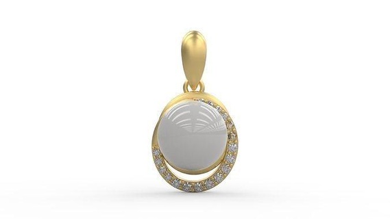 pendant 258 gold jewelry silver printable diamond fashion wedding necklace love halo pearl pendants 3d print model - Mito3D