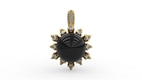 pendant 264 gold jewelry silver printable diamond fashion wedding necklace love sun halo pearl pendants 3d print model - Mito3D