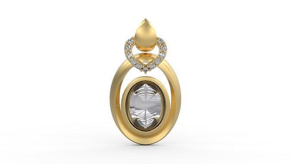 pingente 271 ouro joalheria prata imprimível diamante moda Casamento colar amar caboshon pingentes 3d print model - Mito3D