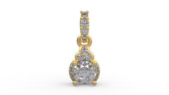 pendant 274 gold jewelry silver printable diamond fashion wedding necklace love halo flush gypsy pendants 3d print model - Mito3D