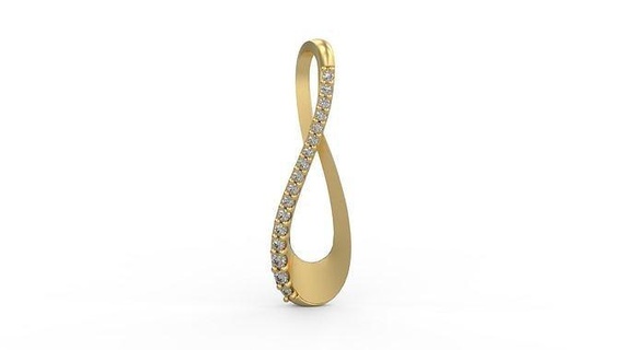 pendant 276 gold jewelry silver printable diamond fashion wedding necklace love knot infinit pendants 3d print model - Mito3D