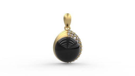 pendentif 279 or bijoux argent imprimable diamant mode mariage Collier l'amour paver perle pendentifs 3d print model - Mito3D