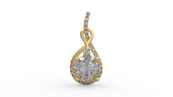 colgante pendiente 285 oro joyería joya plata imprimible diamante Moda Boda collar amor colgantes 3d print model - Mito3D