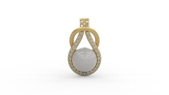 colgante pendiente 286 oro joyería joya plata imprimible diamante Moda Boda collar amor Heracles nudo infinito diseño perla colgantes 3d print model - Mito3D