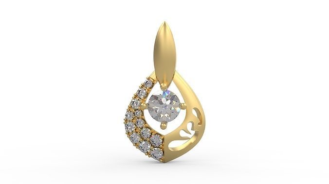 pendente 290 gioielleria argento stampabile diamante donna moda nozze collana amore ciondoli 3D print model - Mito3D