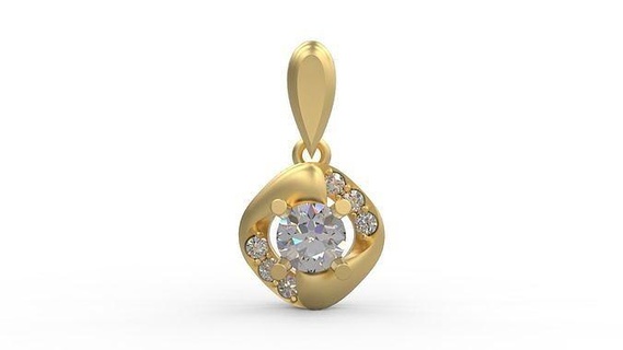 pendente 291 gioielleria argento stampabile diamante donna moda nozze collana amore ciondoli 3d print model - Mito3D
