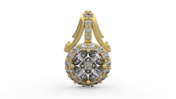 pendant 292 pendant gold jewelry silver printable diamond fashion wedding necklace love marquise cluster pendants  3d print model - Mito3D