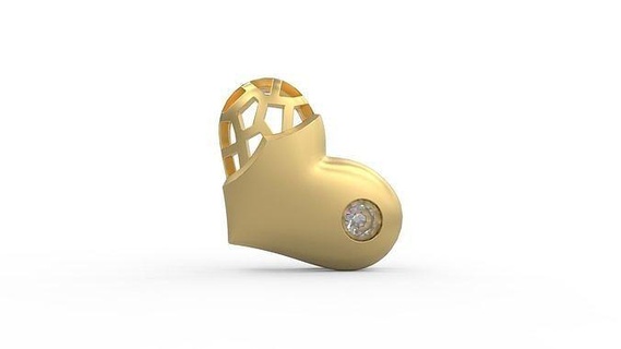 pendentif 296 bijoux argent imprimable diamant femme mode mariage Collier l'amour cœur affleurer pendentifs 3d print model - Mito3D