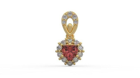 pendant 303 jewelry silver printable diamond woman fashion wedding necklace love heart halo pendants 3d print model - Mito3D