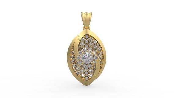 pendente 304 gioielleria argento stampabile diamante donna moda nozze collana amore bar spianare ciondoli 3d print model - Mito3D