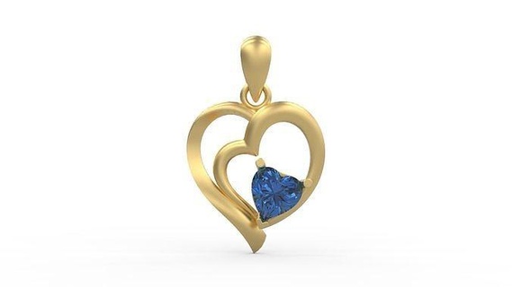pendant 306 jewelry silver printable diamond woman fashion wedding necklace love heart pendants 3d print model - Mito3D