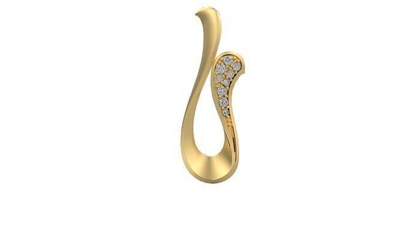 pendant 308 pendant jewelry silver printable diamond woman fashion wedding necklace love pendants  3d print model - Mito3D