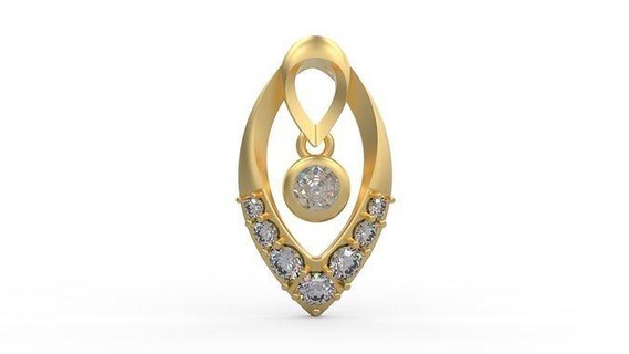 colgante pendiente 309 joyería joya plata imprimible diamante mujer Moda Boda collar amor colgantes 3d print model - Mito3D