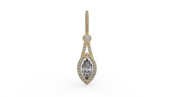 pendentif 310 argent imprimable diamant femme mode mariage saphir Collier l'amour Marquise bijoux pendentifs 3d print model - Mito3D