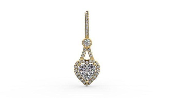 pendentif 315 argent imprimable diamant femme mode mariage saphir Collier l'amour cœur bijoux pendentifs 3d print model - Mito3D