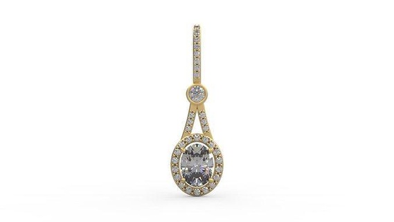 pendentif 316 argent imprimable diamant femme mode mariage saphir Collier l'amour ovale rond bijoux pendentifs 3d print model - Mito3D