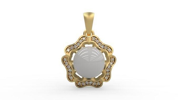 pendant 332 silver printable diamond woman fashion wedding saphire necklace love flower pearl antique jewelry pendants 3d print model - Mito3D