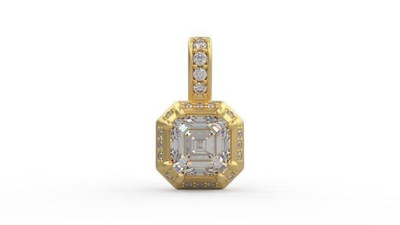 pendentif 348 argent imprimable diamant femme mode mariage saphir Collier l'amour Halo émeraude bijoux pendentifs 3d print model - Mito3D