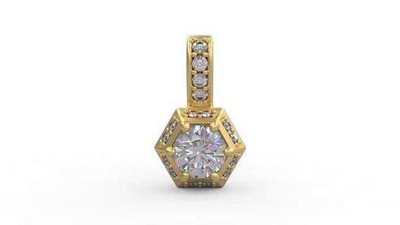 pendant 350 silver printable diamond woman fashion wedding saphire necklace love round halo luxury jewelry pendants 3d print model - Mito3D