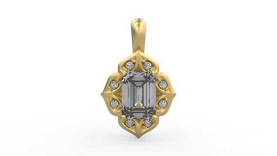 pendant 352 silver printable diamond woman fashion wedding saphire necklace love emerald halo flower floral jewelry pendants 3d print model - Mito3D