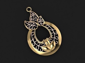 pendant 35 gold fashion ring beauty diamond wedding jewel jewellery jewelry pendants 3d print model - Mito3D