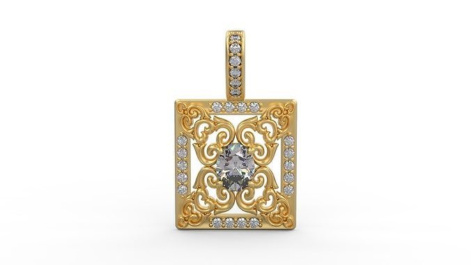 pendant 366 silver printable diamond woman fashion wedding saphire necklace love oval halo ornament deco frame jewelry pendants 3D print model - Mito3D