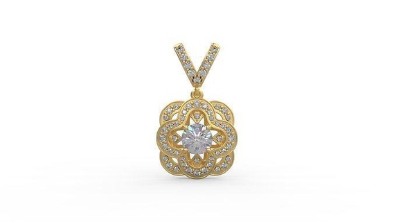 pendant 370 silver printable diamond woman fashion wedding saphire necklace love vintage ornament jewelry pendants 3d print model - Mito3D