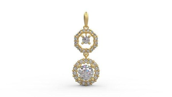 pendentif 371 argent imprimable diamant femme mode mariage saphir Collier l'amour Halo bijoux pendentifs 3d print model - Mito3D