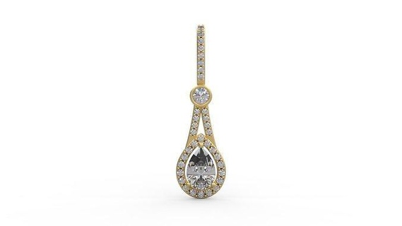 pendentif 373 argent imprimable diamant femme mode mariage saphir Collier l'amour poire bijoux pendentifs 3d print model - Mito3D