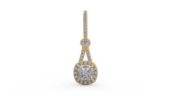 pendentif 375 argent imprimable diamant femme mode mariage saphir Collier l'amour coussin platine bijoux pendentifs 3d print model - Mito3D