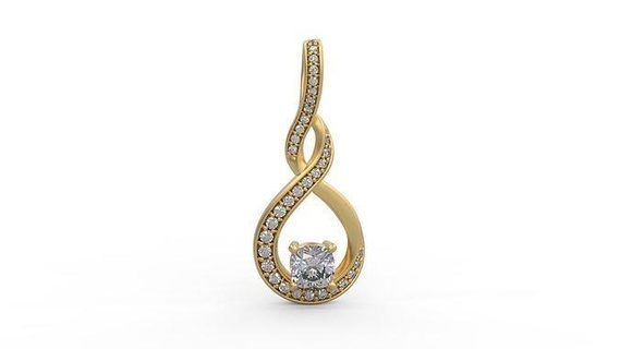 pendant 378 silver printable diamond woman fashion wedding saphire necklace love halo knot square jewelry pendants 3d print model - Mito3D