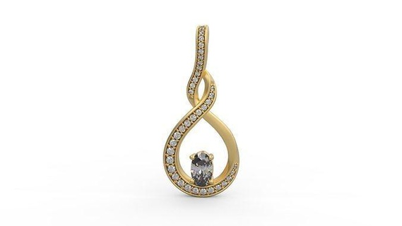 kolye 379 gümüş yazdırılabilir elmas Kadın moda düğün safir Aşk hale düğüm zümrüt oval takı 3d print model - Mito3D