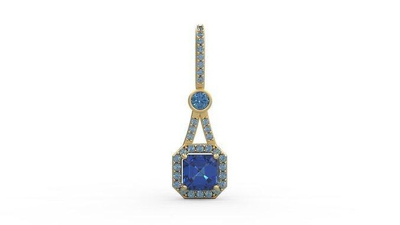 pendentif 382 argent imprimable diamant femme mode mariage saphir Collier l'amour Halo émeraude bijoux pendentifs 3d print model - Mito3D