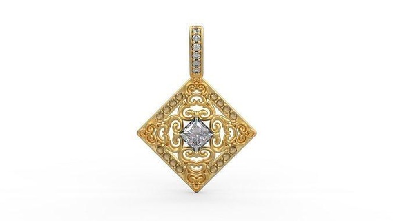 pendentif 384 argent imprimable diamant femme mode mariage saphir Collier l'amour bijoux pendentifs 3d print model - Mito3D