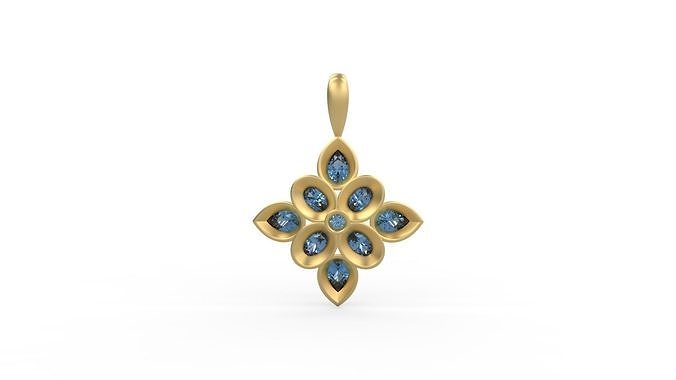 pendant 386 silver printable diamond woman fashion wedding saphire necklace love star pear oval jewelry pendants 3D print model - Mito3D