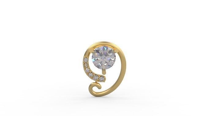 pendentif 389 argent imprimable diamant femme mode mariage saphir Collier l'amour bijoux pendentifs 3D print model - Mito3D