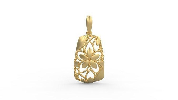 pendant 393 silver printable diamond woman fashion wedding saphire necklace love floral flower beads jewelry pendants 3d print model - Mito3D