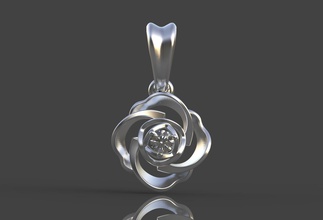 Anhänger 3d-Druck Modell Schmuck gold Dekoration Silber bedruckbar ist drucken design Juwel prototyping der Prototyp 3dmodel 3dprint 3djewel - Blume Blütenblätter diamond 3d print model - Mito3D