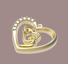 pendentif 3d modèle d'impression bijoux pendentifs d'argent or le diamant imprimable 3d print model - Mito3D