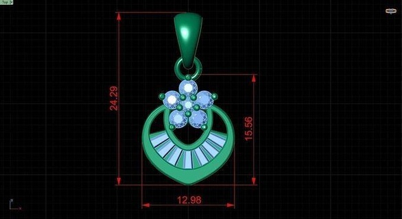 pendentif 3dm stl rendre 3d impression modèle pendentifs solitaire Collier bijoux diamant argent or blanc brillant sterling gemme imprimable éclairage lumière 3d print model - Mito3D