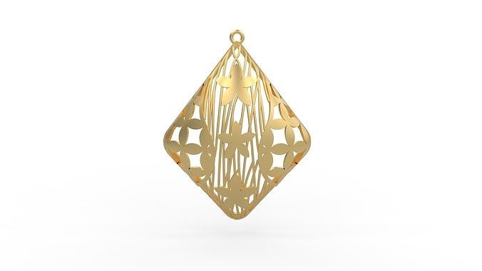 pendentif 401 argent imprimable diamant femme mode mariage saphir Collier l'amour fleur floral ornement bijoux pendentifs 3D print model - Mito3D