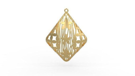 pendant 401 silver printable diamond woman fashion wedding saphire necklace love flower floral ornament jewelry pendants 3d print model - Mito3D