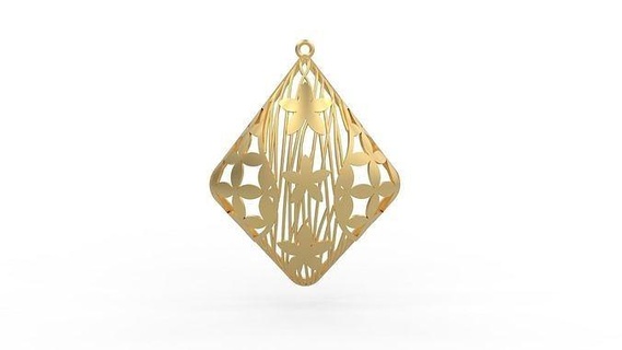 pendant 402 silver printable diamond woman fashion wedding saphire necklace love ornament flower floral jewelry pendants 3d print model - Mito3D