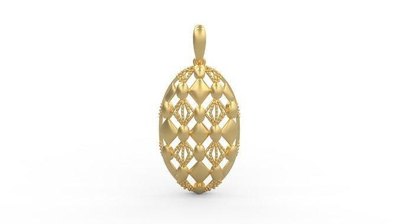 pendant 406 silver printable diamond woman fashion wedding saphire necklace love oval beads ornament jewelry pendants 3d print model - Mito3D