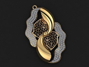 pendant 41 gold fashion ring beauty diamond wedding jewel jewellery jewelry pendants 3d print model - Mito3D