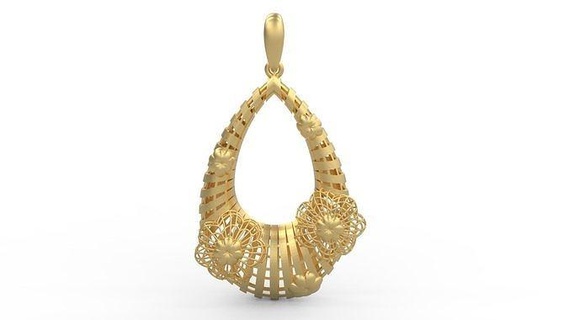 pendentif 424 argent imprimable femme mode mariage Collier ultra vision 22k Koweit arabe turc 18k ultravision fleur floral perles câble bijoux anneaux 3d print model - Mito3D