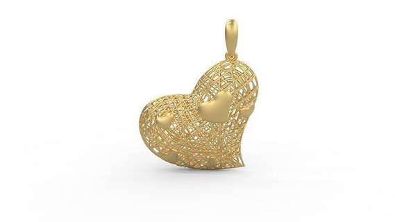 pendant 433 silver printable woman fashion wedding necklace ultra vision 22k kuwait arab turkish 18k ultravision flower floral beads wire heart jewelry rings 3d print model - Mito3D