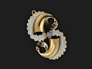 pendant 44 gold fashion ring beauty diamond wedding jewel jewellery jewelry pendants 3d print model - Mito3D